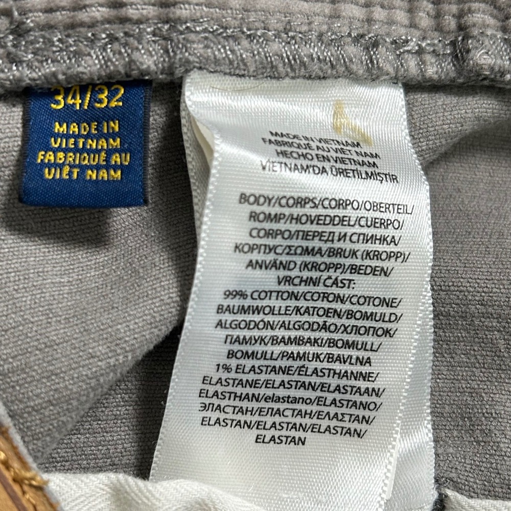 Polo Ralph Lauren Varick Slim Straight Corduroy Pants Men's 34x32 Gray - Picture 8 of 10